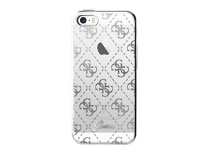 TPU 4G Transparent Silver Apple iPhone Case 5 / 5S / SE Guest