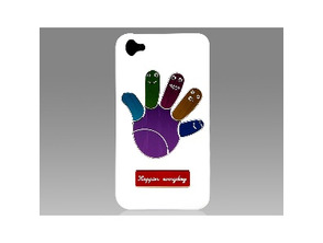 Metallic Palm Pattern Protective Case for iPhone 4/4S (White)