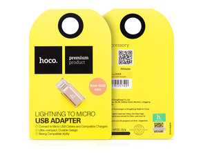 Adapter Lightning to Micro USB Pink Hoco