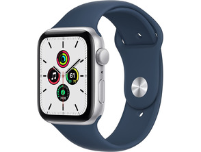 Add to cart Apple Watch SE 2021 GPS 44 mm Aluminium Box in Silver/Blue Sports Correa Abyss Apple Watch SE 2021 GPS 44 mm Aluminium Box in Silver/Blue Sports Correa Abyss
