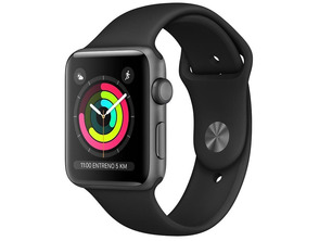 Apple Watch Series 3 38mm GPS Aluminium/Space Grey with Black sports strap MTF02QL/A