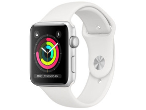 Apple Watch Series 3 42mm GPS Silver with white sports strap MTF22QL/A
