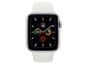 Apple Watch Series 5 40mm GPS Aluminium Silver with white strap Sport MWV62TY/A