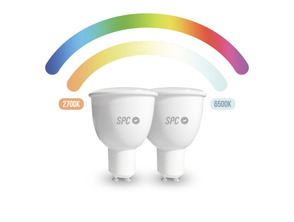 Add to cart Smart Bulb SPC Aura 450 Cap GU10 5,5W/450 Lumens (2 units) Smart Bulb SPC Aura 450 Cap GU10 5,5W/450 Lumens (2 units)