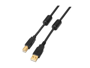 USB 2.0 Aisens A101-0009 USB (M) to USB (M) 2m Black Printer Cable