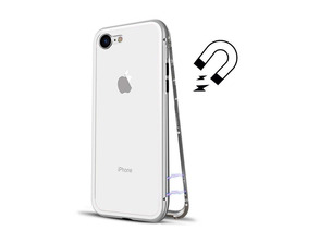 Magnetic Case with Tempered Glass iPhone 7/8 Silver