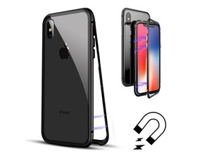 Magnetic Case with Tempered Glass iPhone X Black