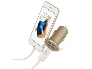 Charger Car Gold Collection SBS 2 USB ports 2.400 mA Gold