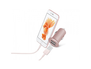Charger Car Gold Collection SBS 2 USB Ports 2.400 mA Gold Pink