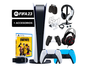Add to cart Console Playstation 5 (Digital) + Fifa 23 + Fortnite + Dualsense + Accessories Console Playstation 5 (Digital) + Fifa 23 + Fortnite + Dualsense + Accessories