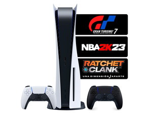 Add to cart PS5 + 2 Mandos + GT7 + NBA 2K23 + Ratchet & Clank PS5 + 2 Mandos + GT7 + NBA 2K23 + Ratchet & Clank