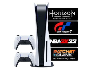 Add to cart PS5 + 2 Mandos + GT7 + NBA 2K23 + Ratchet + Horizon PS5 + 2 Mandos + GT7 + NBA 2K23 + Ratchet + Horizon