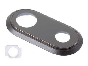 Rear Camera Lens Cover with LED Difussor - iPhone 8 Plus Black