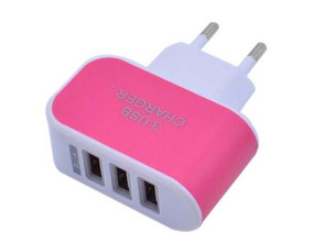 Add to cart Colorful Charger with 3 USB Ports LED Light - Pink Colorful Charger with 3 USB Ports LED Light - Pink