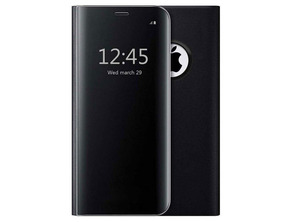 Book Type Mirror Case for iPhone X Black