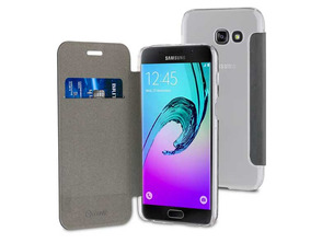 Folio Case Gray with Transparent Back Cover Samsung Galaxy A5 2017 Muvit