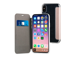 Case Folio Rose Gold TPU Transparent Transparent iPhone X muvit
