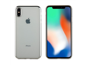 Cover iPhone XS Max Bling Transparent Muvit Life Silver