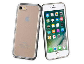 TPU Transparent Cover + 2 Bumpers (Black/Rose Gold) iPhone 7 Muvit Life