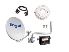 KIT SATELITE ANTENA 60CM + LNB + LOCALIZADOR + KIT INSTALATION