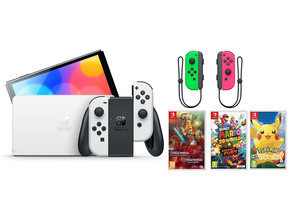 Add to cart Nintendo Switch OLED (Blanca) + 3 Games + Joy Con Set (Verde/Rosa) Nintendo Switch OLED (Blanca) + 3 Games + Joy Con Set (Verde/Rosa)