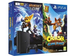 SONY PS4 1TB SLIM Crash bandicoot n.sane trilogy + ratchet & clandestine