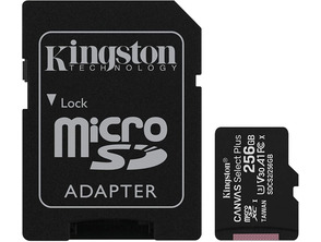 Add to cart MicroSD XC 256GB Kingston Canvas Select + Adapt Memory Card MicroSD XC 256GB Kingston Canvas Select + Adapt Memory Card