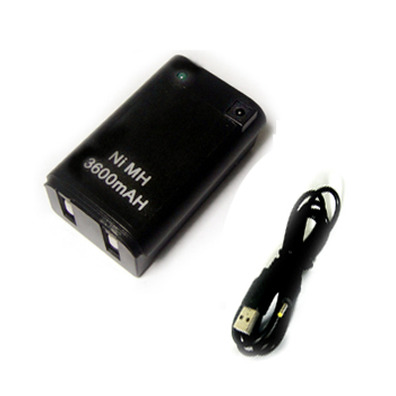 3600 mAh Rechargeable Battery for Xbox 360 Black