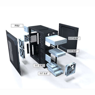 NOX CARTON ATX TITAN. SEMITURE. WITHOUT SOME. USB 3.0. NEGRO