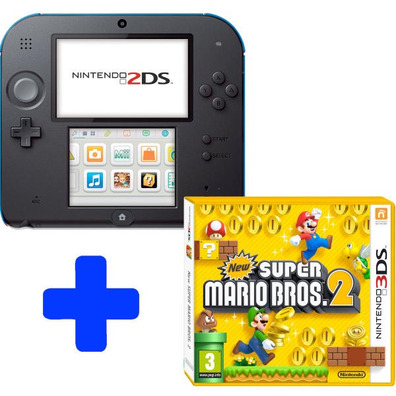 Nintendo 2DS Blue/Black + New Super Mario Bros 2