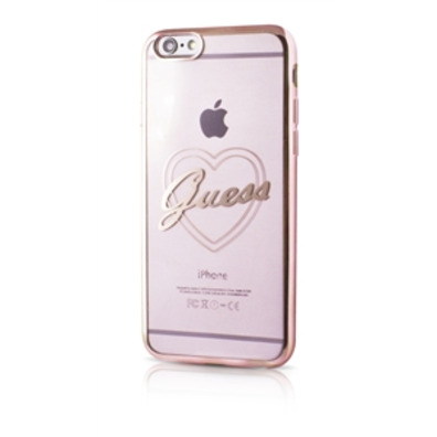 TPU Transparent Case Heart Gold Pink Apple iPhone 6 / 6S Guest