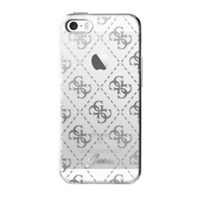 TPU 4G Transparent Silver Apple iPhone Case 5 / 5S / SE Guest