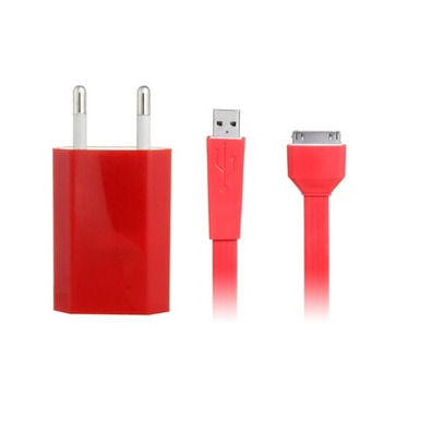Charger Flat Cable iPhone (Red)