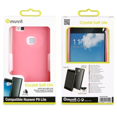 Case Crystal Soft Lite Rosa Ultrafina Huawei P9 Lite muvit