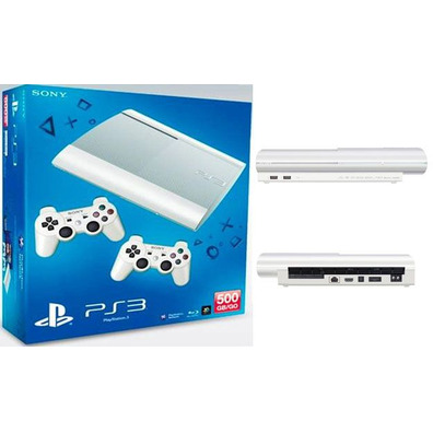PS3 Slim 500 GB (White) + 2 Dualshock 3