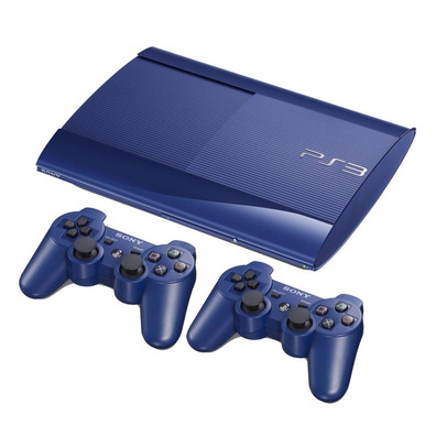 Playstation 3 Slim 500 GB (Blue) + 2 Dualshock 3
