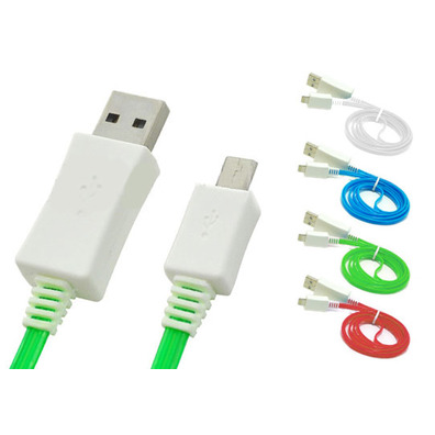 Visible Light Micro USB Data Transfer Charging Cable for Samsung/HTC/Nokia Red