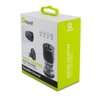 Universal Black Muvit Travel Adapter