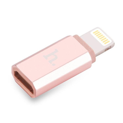 Adapter Lightning to Micro USB Pink Hoco
