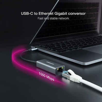 USB-C Adapter to RJ45 Nanocable 10.03.0406 1000 Mbps
