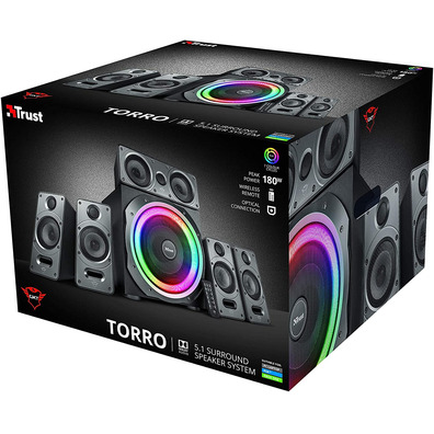 Trust Gaming GXT 698 Torro RGB Speakers-Illuminated 180W 5.1