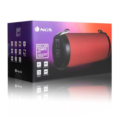 Speaker with Bluetooth NGS ROLLER TEMPO 20W Red
