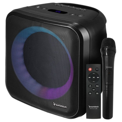 Sunstech Muscleecube Black 20W Portable Speaker Bt5.0/fM/microSD/USB/aux-in