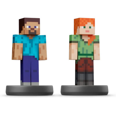 Amiibo Minecraft Steve and Alex (Super Smash Bros)