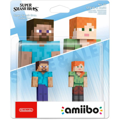 Amiibo Minecraft Steve and Alex (Super Smash Bros)