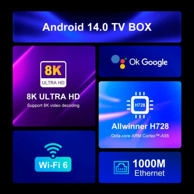 Android TV H96 Max H728 4GB / 32GB (Android 14)