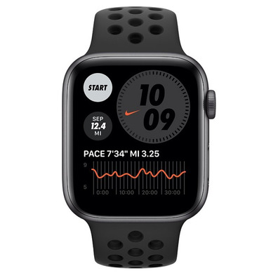 Apple Watch SE 44mm GPS Space Grey with anthracite and black strap MYYK2TY/A