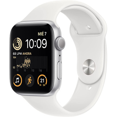 Apple Watch SE 2ª Gen GPS 44mm Aluminum Silver/White Sports Correa