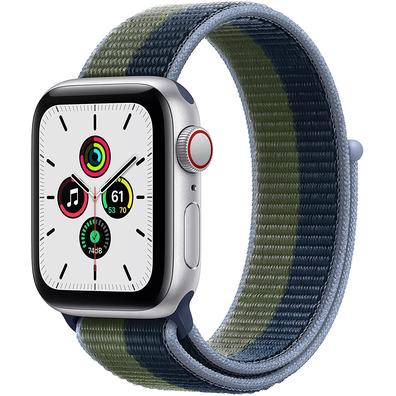 Apple Watch SE 2021 GPS/Cellular 40 mm Aluminium Box in Silver/Correa Blue/Green Sports Loop