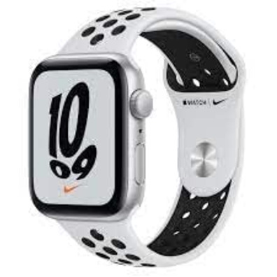 Apple Watch SE Nike GPS 44 mm Aluminium Box in Silver/Sports Correa Nike Black Platinum